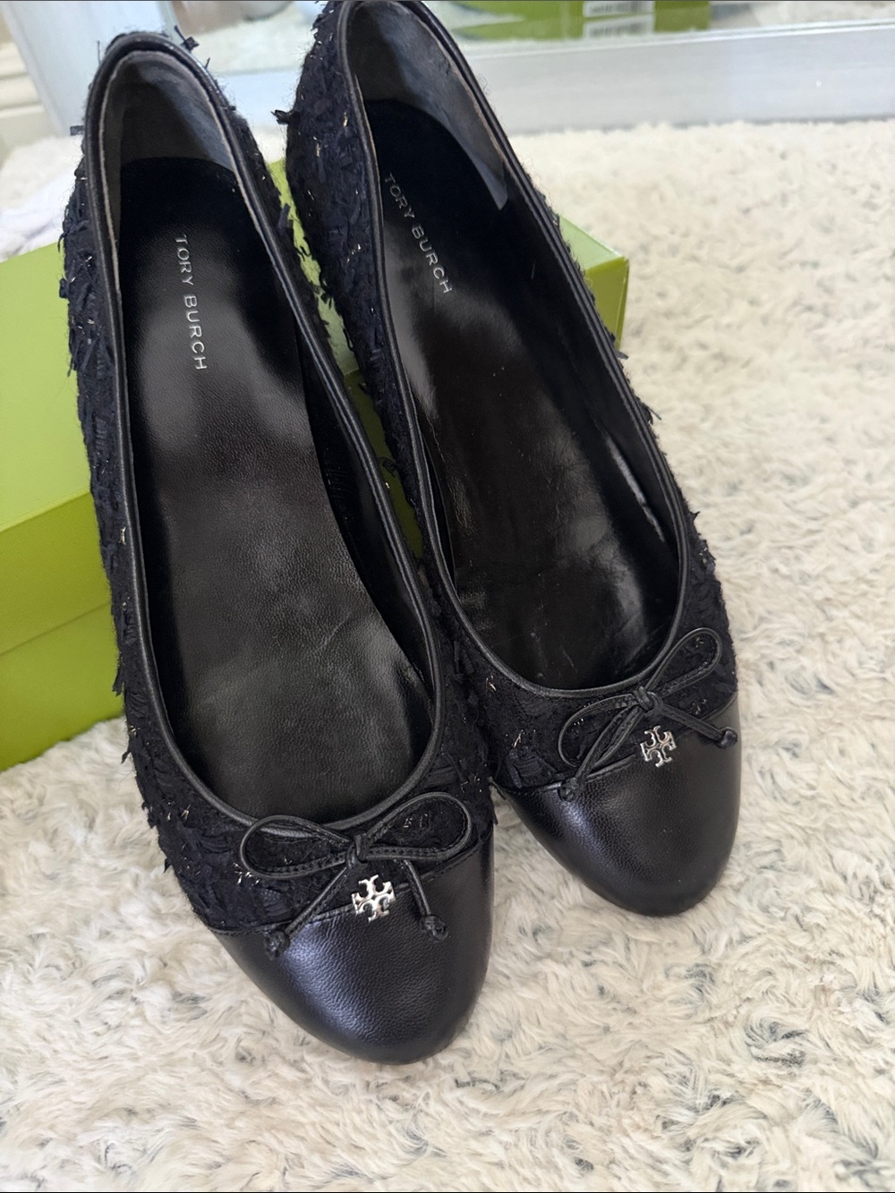 Black Embellished Ballet Flats